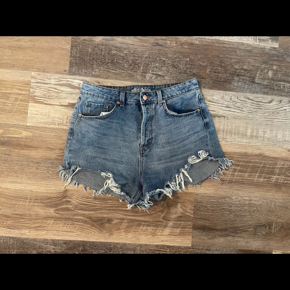 High waisted jean shorts